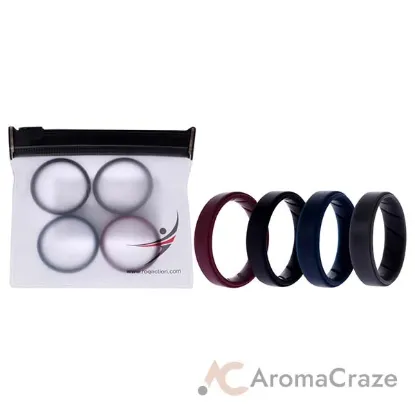 Picture of Silicone Wedding BR Step Ring Set - Basic-Bordo by ROQ for Men - 4 x 14 mm Ring