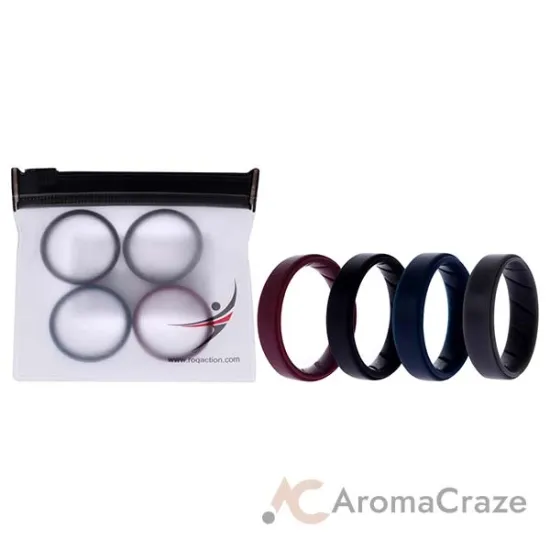 Picture of Silicone Wedding BR Step Ring Set - Basic-Bordo by ROQ for Men - 4 x 14 mm Ring