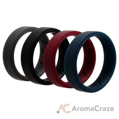 Picture of Silicone Wedding BR Step Ring Set - Basic-Bordo by ROQ for Men - 4 x 15 mm Ring