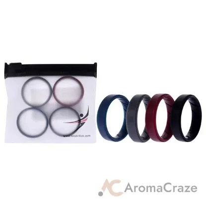 Picture of Silicone Wedding BR Step Ring Set - Basic-Bordo by ROQ for Men - 4 x 16 mm Ring