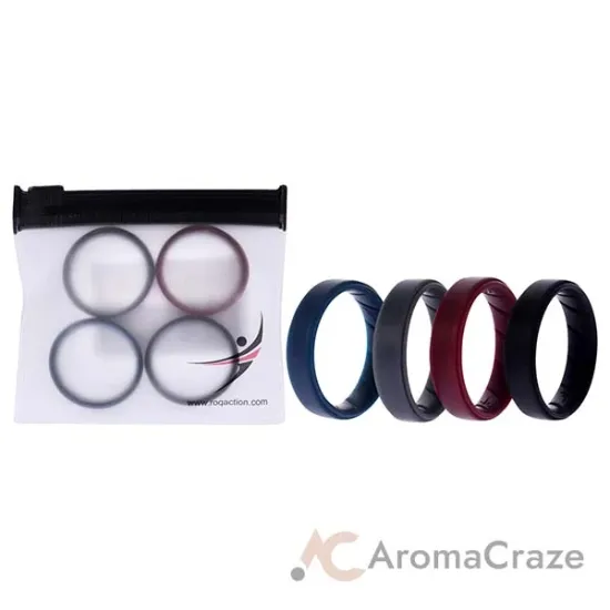 Picture of Silicone Wedding BR Step Ring Set - Basic-Bordo by ROQ for Men - 4 x 16 mm Ring