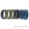 Picture of Silicone Wedding BR Step Ring Set - Basic-Olive by ROQ for Men - 6 x 12 mm Ring