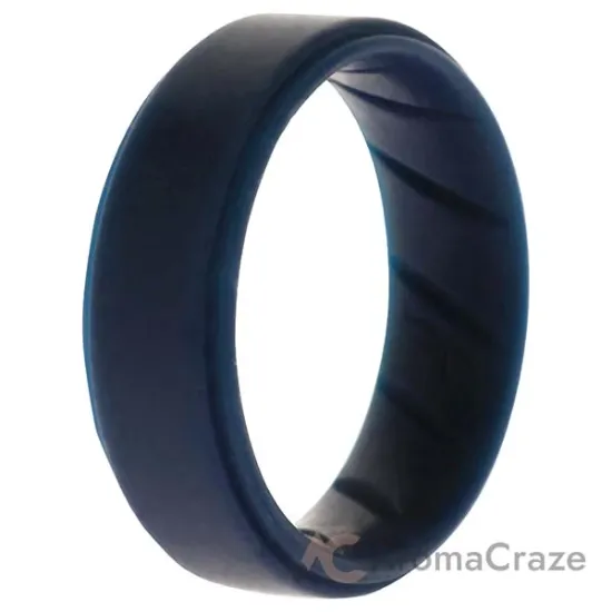 Picture of Silicone Wedding BR Step Ring - Basic-Blue by ROQ for Men - 12 mm Ring