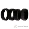Picture of Silicone Wedding BR Step Ring Set - Black by ROQ for Men - 4 x 7 mm Ring