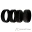 Picture of Silicone Wedding BR Step Ring Set - Black by ROQ for Men - 4 x 7 mm Ring