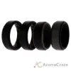 Picture of Silicone Wedding BR Step Ring Set - Black by ROQ for Men - 4 x 7 mm Ring