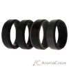 Picture of Silicone Wedding BR Step Ring Set - Black by ROQ for Men - 4 x 8 mm Ring