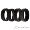 Picture of Silicone Wedding BR Step Ring Set - Black by ROQ for Men - 4 x 8 mm Ring