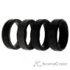 Picture of Silicone Wedding BR Step Ring Set - Black by ROQ for Men - 4 x 9 mm Ring