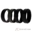 Picture of Silicone Wedding BR Step Ring Set - Black by ROQ for Men - 4 x 9 mm Ring