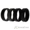 Picture of Silicone Wedding BR Step Ring Set - Black by ROQ for Men - 4 x 9 mm Ring