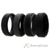 Picture of Silicone Wedding BR Step Ring Set - Black by ROQ for Men - 4 x 10 mm Ring