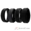 Picture of Silicone Wedding BR Step Ring Set - Black by ROQ for Men - 4 x 10 mm Ring