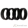 Picture of Silicone Wedding BR Step Ring Set - Black by ROQ for Men - 4 x 11 mm Ring