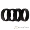 Picture of Silicone Wedding BR Step Ring Set - Black by ROQ for Men - 4 x 11 mm Ring
