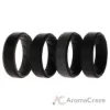 Picture of Silicone Wedding BR Step Ring Set - Black by ROQ for Men - 4 x 12 mm Ring