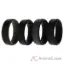 Picture of Silicone Wedding BR Step Ring Set - Black by ROQ for Men - 4 x 12 mm Ring