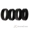Picture of Silicone Wedding BR Step Ring Set - Black by ROQ for Men - 4 x 12 mm Ring