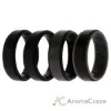 Picture of Silicone Wedding BR Step Ring Set - Black by ROQ for Men - 4 x 13 mm Ring