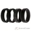 Picture of Silicone Wedding BR Step Ring Set - Black by ROQ for Men - 4 x 13 mm Ring