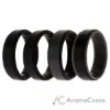 Picture of Silicone Wedding BR Step Ring Set - Black by ROQ for Men - 4 x 13 mm Ring