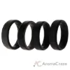 Picture of Silicone Wedding BR Step Ring Set - Black by ROQ for Men - 4 x 14 mm Ring