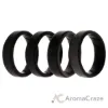 Picture of Silicone Wedding BR Step Ring Set - Black by ROQ for Men - 4 x 15 mm Ring