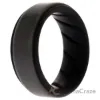 Picture of Silicone Wedding BR Step Ring - Black-Grey by ROQ for Men - 7 mm Ring