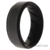 Picture of Silicone Wedding BR Step Ring - Black-Grey by ROQ for Men - 8 mm Ring