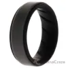 Picture of Silicone Wedding BR Step Ring - Black-Grey by ROQ for Men - 10 mm Ring