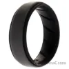 Picture of Silicone Wedding BR Step Ring - Black-Grey by ROQ for Men - 12 mm Ring