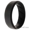Picture of Silicone Wedding BR Step Ring - Black-Grey by ROQ for Men - 13 mm Ring