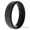 Picture of Silicone Wedding BR Step Ring - Black-Grey by ROQ for Men - 14 mm Ring