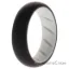 Picture of Silicone Wedding BR Solid Ring - White-Black by ROQ for Women - 4 mm Ring