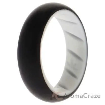 Picture of Silicone Wedding BR Solid Ring - White-Black by ROQ for Women - 5 mm Ring