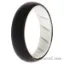 Picture of Silicone Wedding BR Solid Ring - White-Black by ROQ for Women - 6 mm Ring