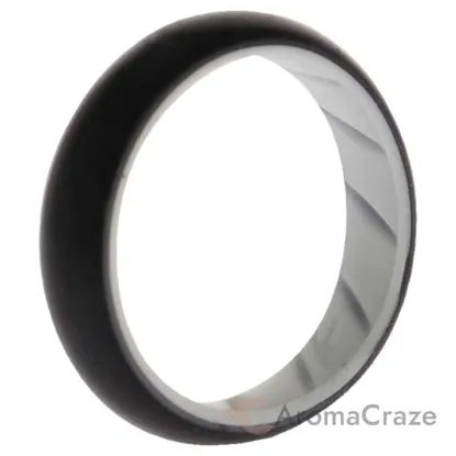 Picture of Silicone Wedding BR Solid Ring - White-Black by ROQ for Women - 7 mm Ring