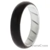 Picture of Silicone Wedding BR Solid Ring - White-Black by ROQ for Women - 9 mm Ring