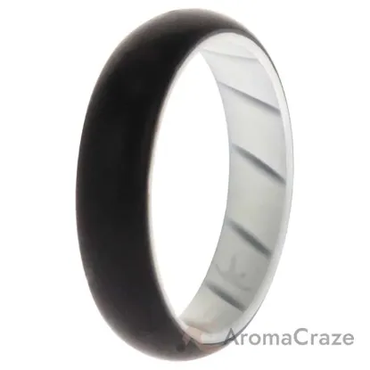 Picture of Silicone Wedding BR Solid Ring - White-Black by ROQ for Women - 9 mm Ring