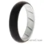 Picture of Silicone Wedding BR Solid Ring - White-Black by ROQ for Women - 9 mm Ring