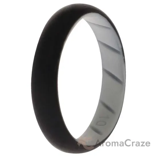 Picture of Silicone Wedding BR Solid Ring - White-Black by ROQ for Women - 10 mm Ring