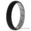Picture of Silicone Wedding BR Solid Ring - White-Black by ROQ for Women - 10 mm Ring