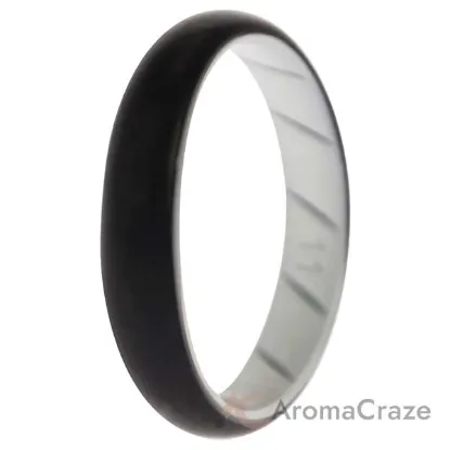 Picture of Silicone Wedding BR Solid Ring - White-Black by ROQ for Women - 11 mm Ring