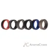 Picture of Silicone Wedding 2Layer Step Ring Set - Black by ROQ for Men - 6 x 7 mm Ring