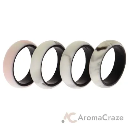 Picture of Silicone Wedding 2Layer Ring Set - Marbles by ROQ for Women - 4 x 4 mm Ring