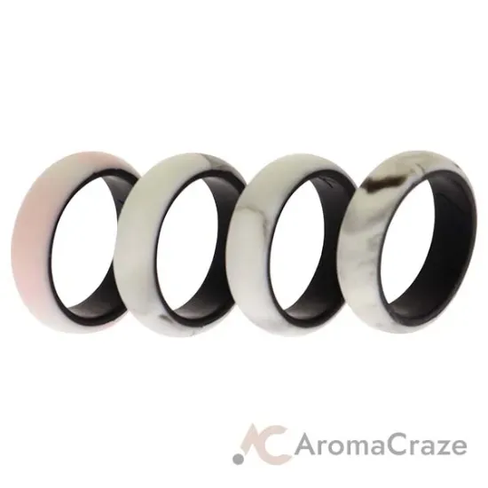 Picture of Silicone Wedding 2Layer Ring Set - Marbles by ROQ for Women - 4 x 4 mm Ring