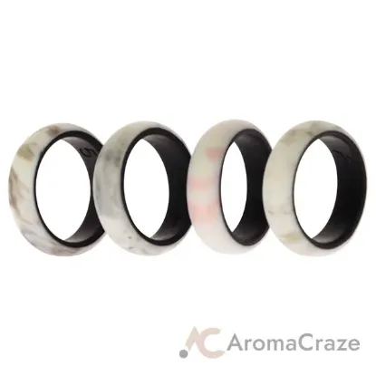 Picture of Silicone Wedding 2Layer Ring Set - Marbles by ROQ for Women - 4 x 5 mm Ring