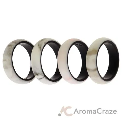 Picture of Silicone Wedding 2Layer Ring Set - Marbles by ROQ for Women - 4 x 6 mm Ring