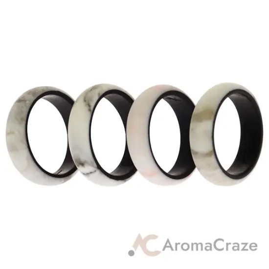 Picture of Silicone Wedding 2Layer Ring Set - Marbles by ROQ for Women - 4 x 6 mm Ring