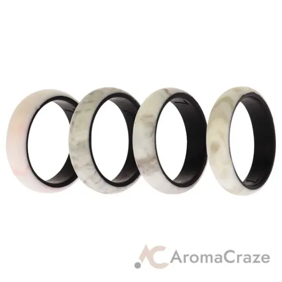 Picture of Silicone Wedding 2Layer Ring Set - Marbles by ROQ for Women - 4 x 7 mm Ring